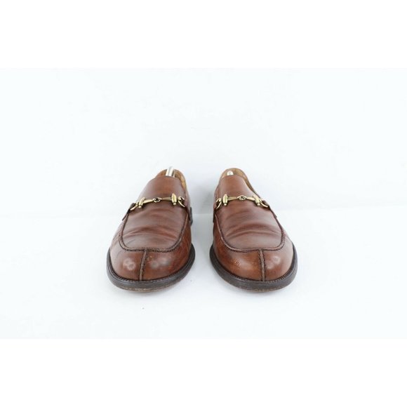 Vintage Mezlan Mens Size 10.5 M Horse Bit Leather Loafers Dress Shoes Brown main image 8